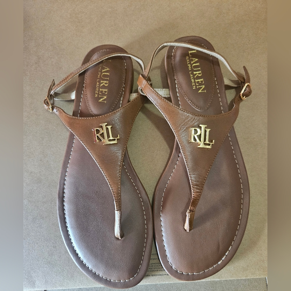 NWOT Ralph Lauren Women's Ellington Sandals Brown Size 7.5